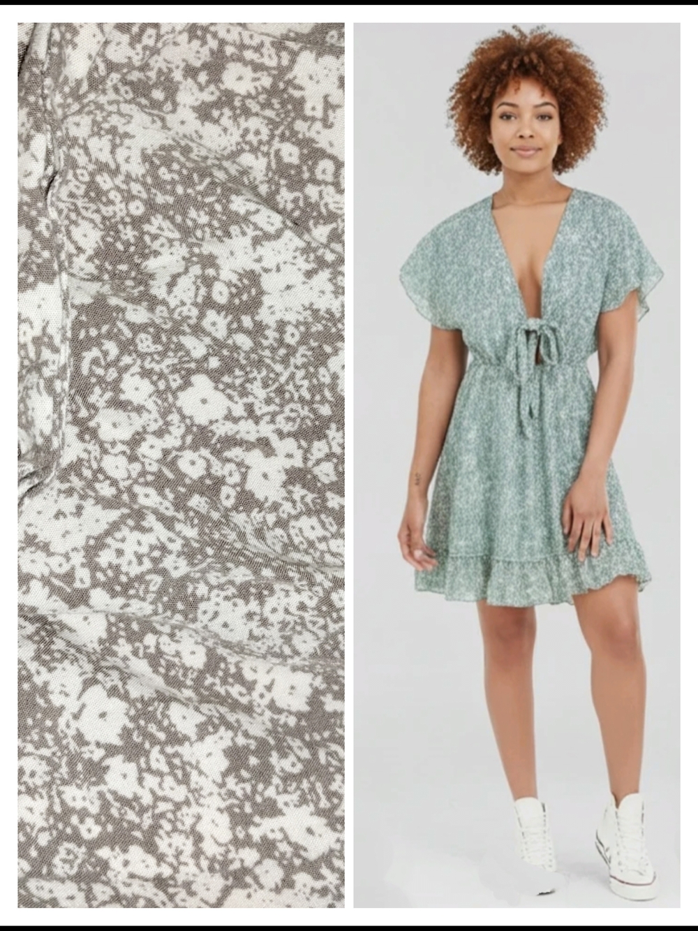 Aster. Floral Tie Front Dress